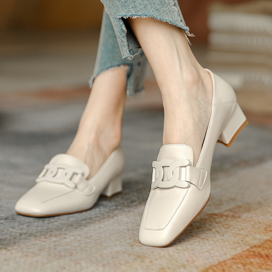 Jessamy | Elegant Block Heel Slip-On Loafers – Business Casual & Comfortable