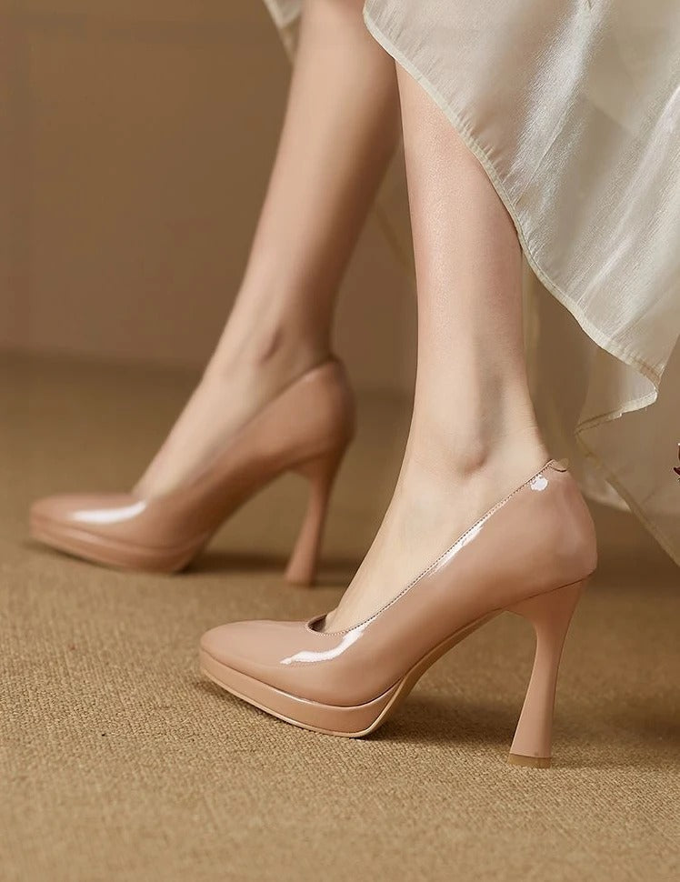Lazora | Women’s Elegant Solid Colour Pointed Toe High Heel Pumps