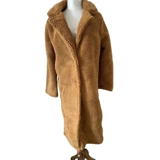 Ravina | Women's Long Plush Teddy Coat – Cosy Winter Essential