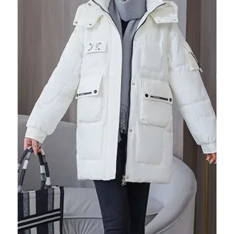 Kiara | Women's Padded Winter Jacket with Hood, Water-Repellent Coating, and Multiple Pockets