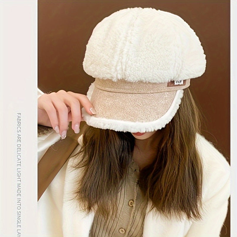 Norella | Women's Fashionable Plush Winter Beret – Cozy Knitted Hat for Cold Days