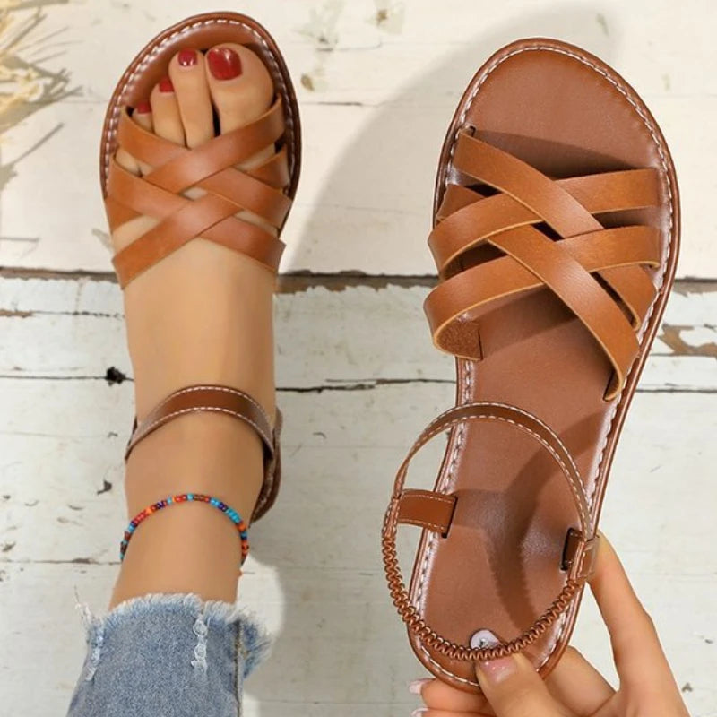 Lilith | Women's Orthopedic Crisscross Ankle Strap Sandals – Comfortable & Supportive