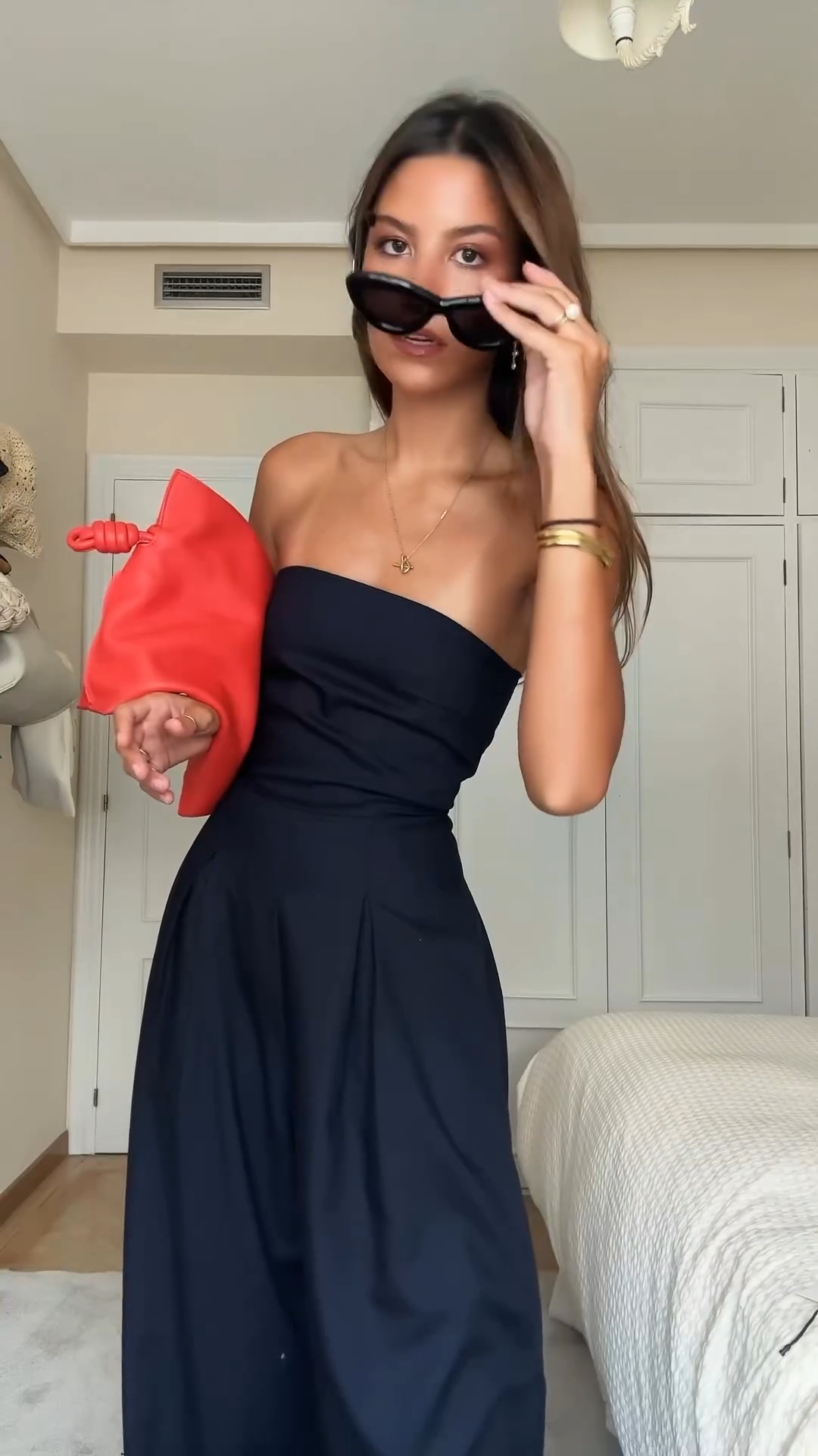 Allegra | Strapless Wide-Leg Jumpsuit with Side Pockets – Chic & Effortless