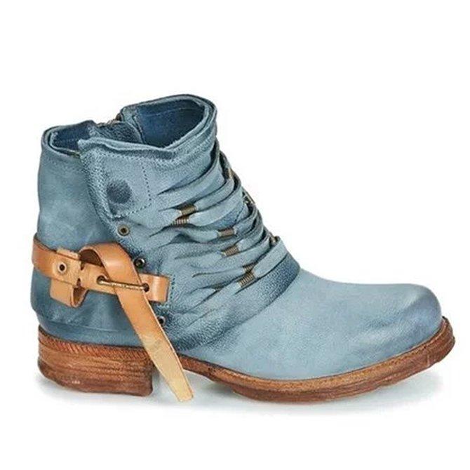 Elea | Women's Retro Ankle Boots with Stylish Block Heel & Side Zip