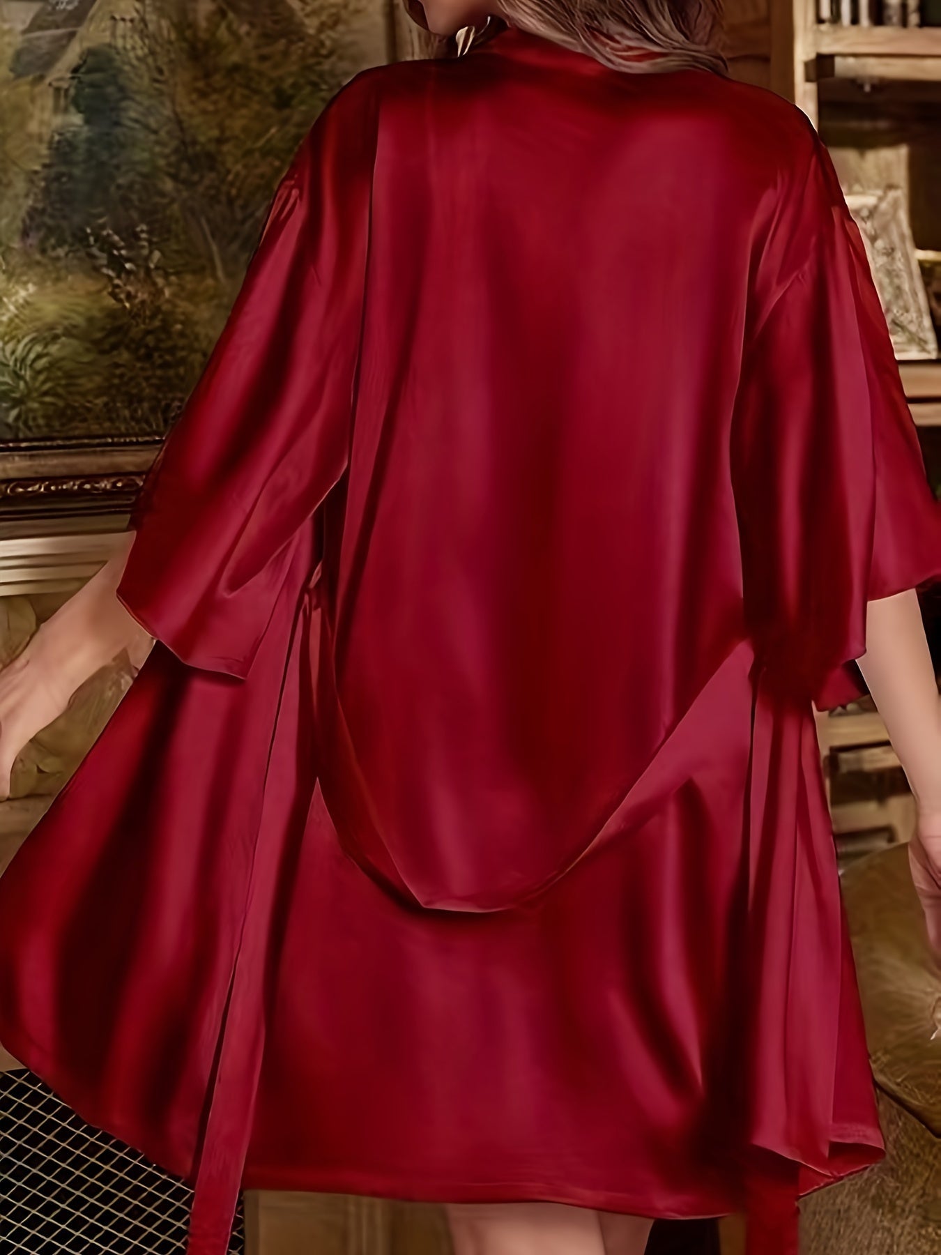 Lyra | Women's Silk Satin Sleepwear Set with Robe – Elegant & Sexy Spaghetti Strap Dress for Luxurious Comfort