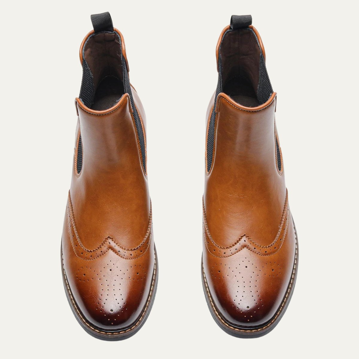 The Giudecca Men's Elastic Side Panels Leather Chelsea Boots