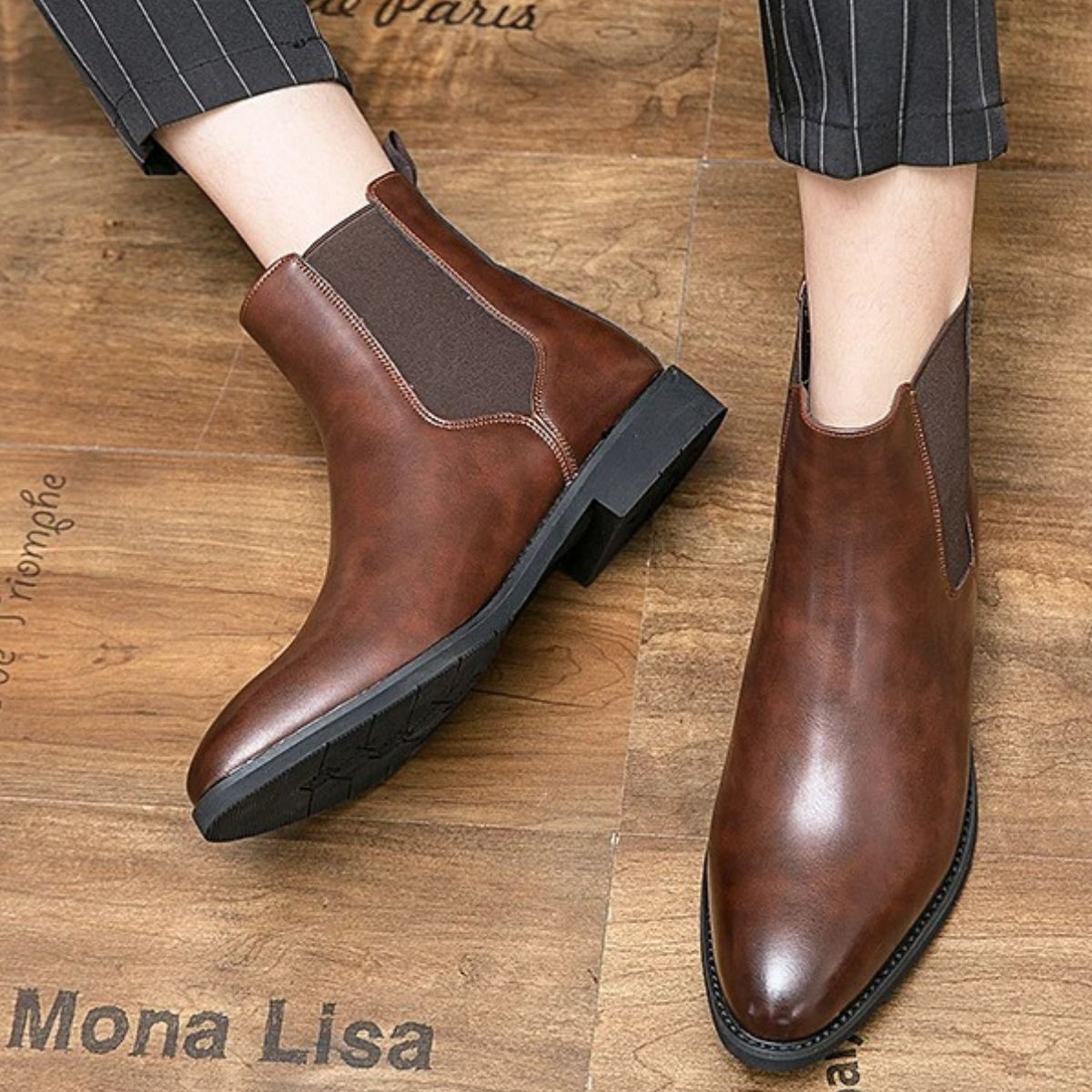 The Cobblestone Men’s Classic Ankle Slip On Leather Boots