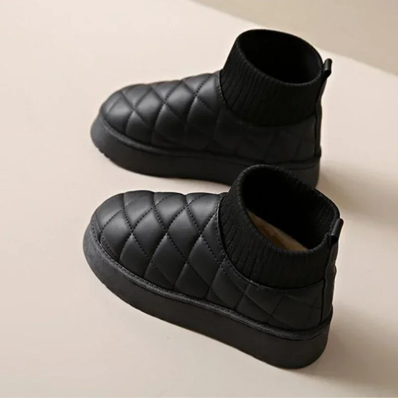 Delmara | Women's Winter Ankle Boots with Diamond Pattern, Sock Details & Robust Sole