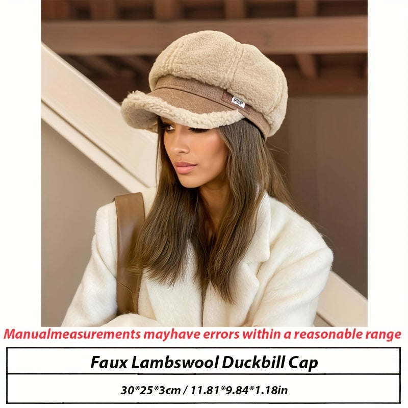 Norella | Women's Fashionable Plush Winter Beret – Cozy Knitted Hat for Cold Days