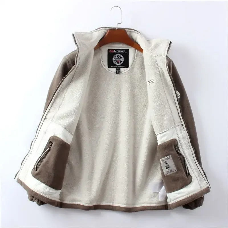 Ulysses | Men's Fleece Jacket with Stand-Up Collar and Zip Closure