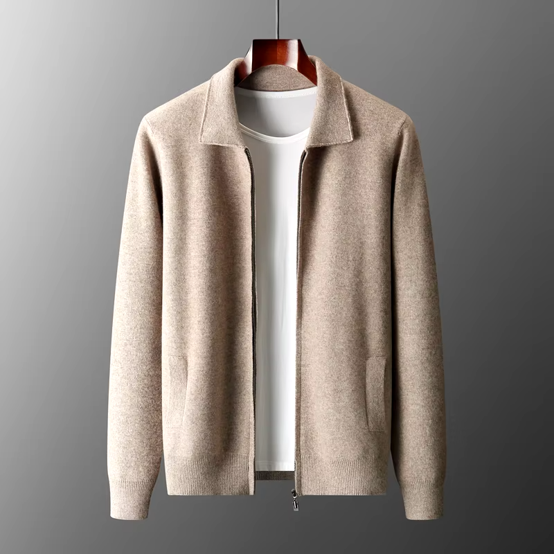 Hartmut | Men’s Premium Cashmere Cardigan with Full Zip and Side Pockets