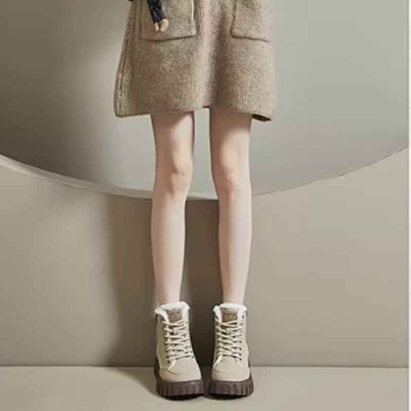 Constance | Women's Robust Platform Fleece-Lined Lace-Up Winter Ankle Boots – Waterproof & Warm