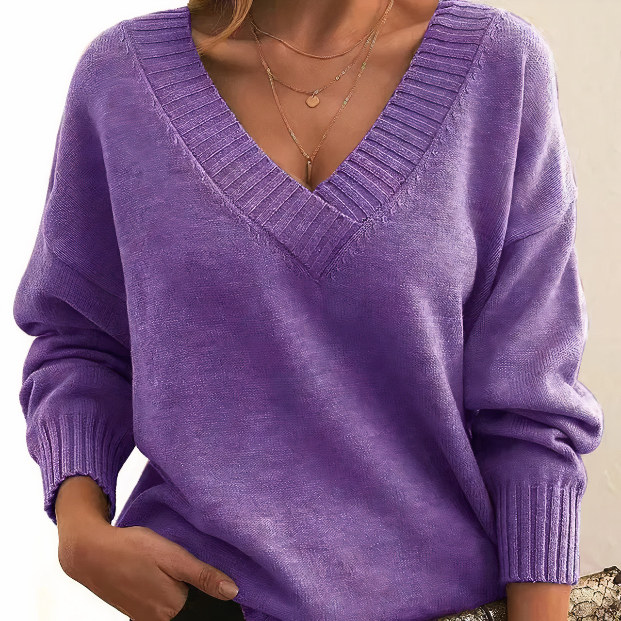 Mabli | Women's V Neck Cashmere Sweater – Soft, Elegant, and Timeless