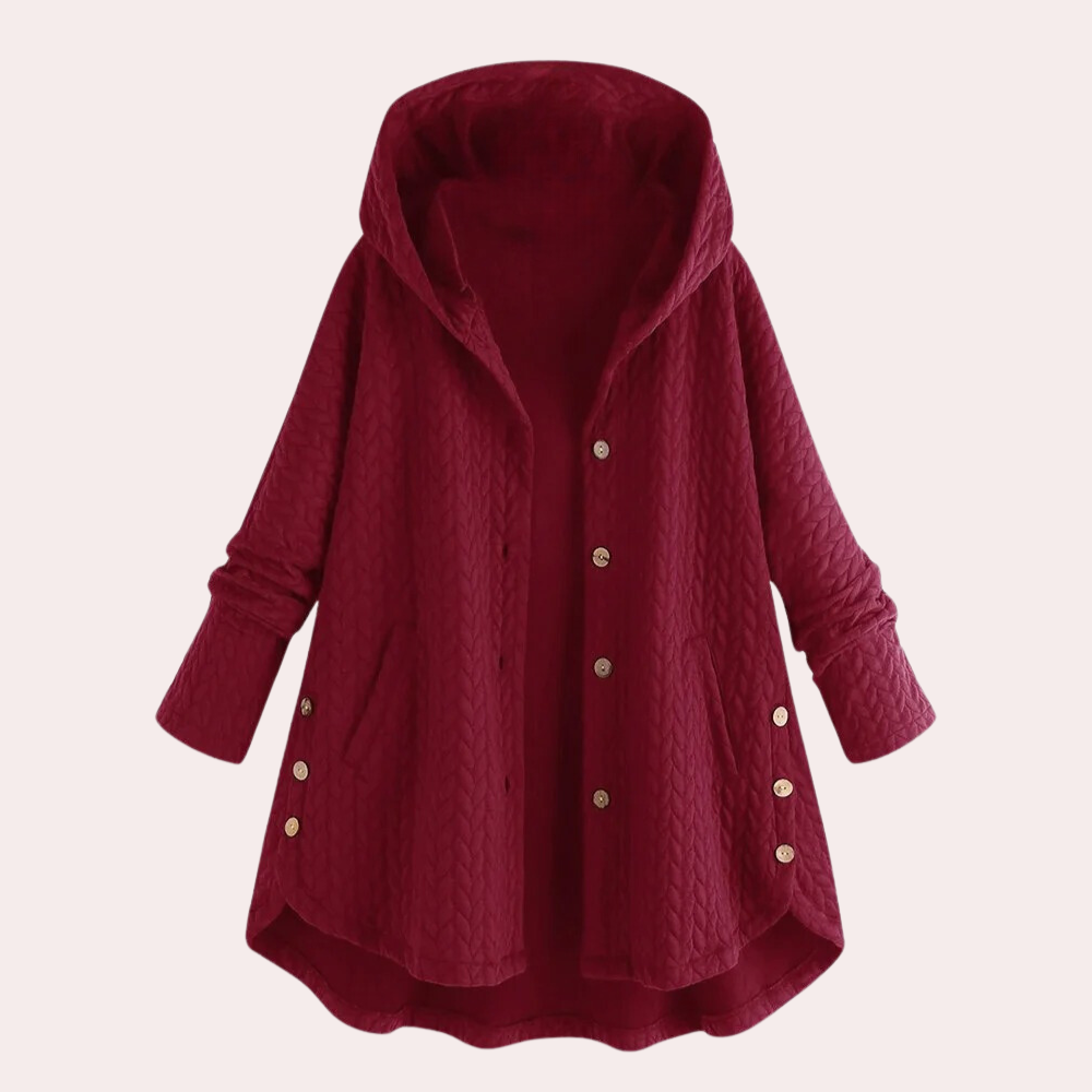 Bernadette | Women's Buttoned Hooded Loose Fit Winter Jacket