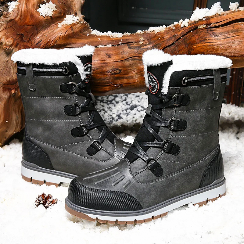 Drevan | Men’s Stylish Winter Boots | Mid-Height Lace-Up Shoes with Warm Lining