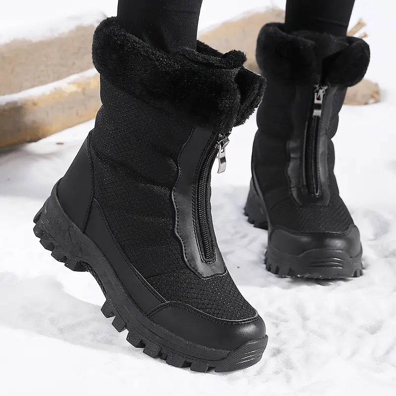 Beatrix | Women's Fleece-Lined Winter Boots with Front Zip – Durable Warmth for Winter