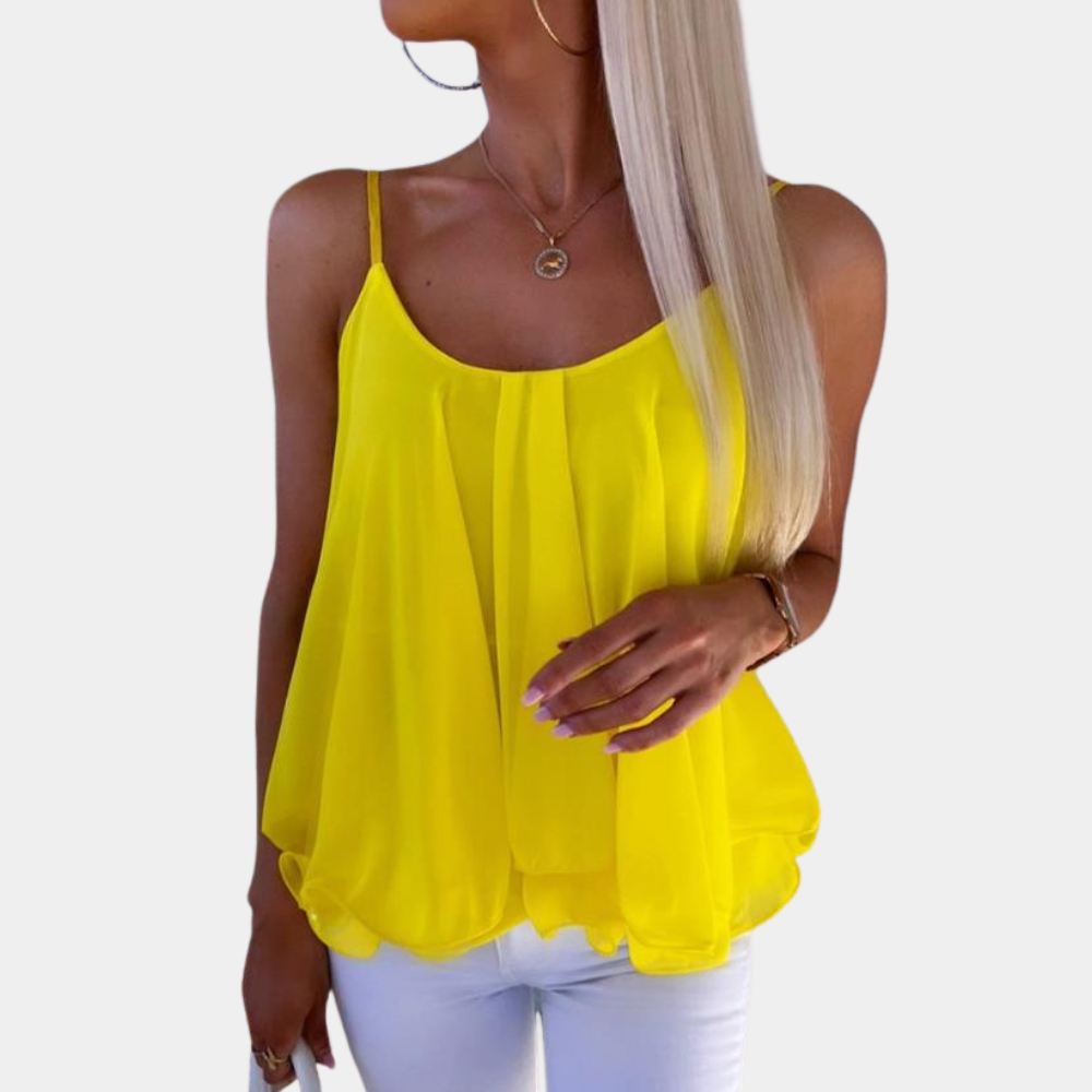 Artemisia | Loose Fit Spaghetti Strap Top – Soft Flowing Solid Colour Summer Blouse for Women