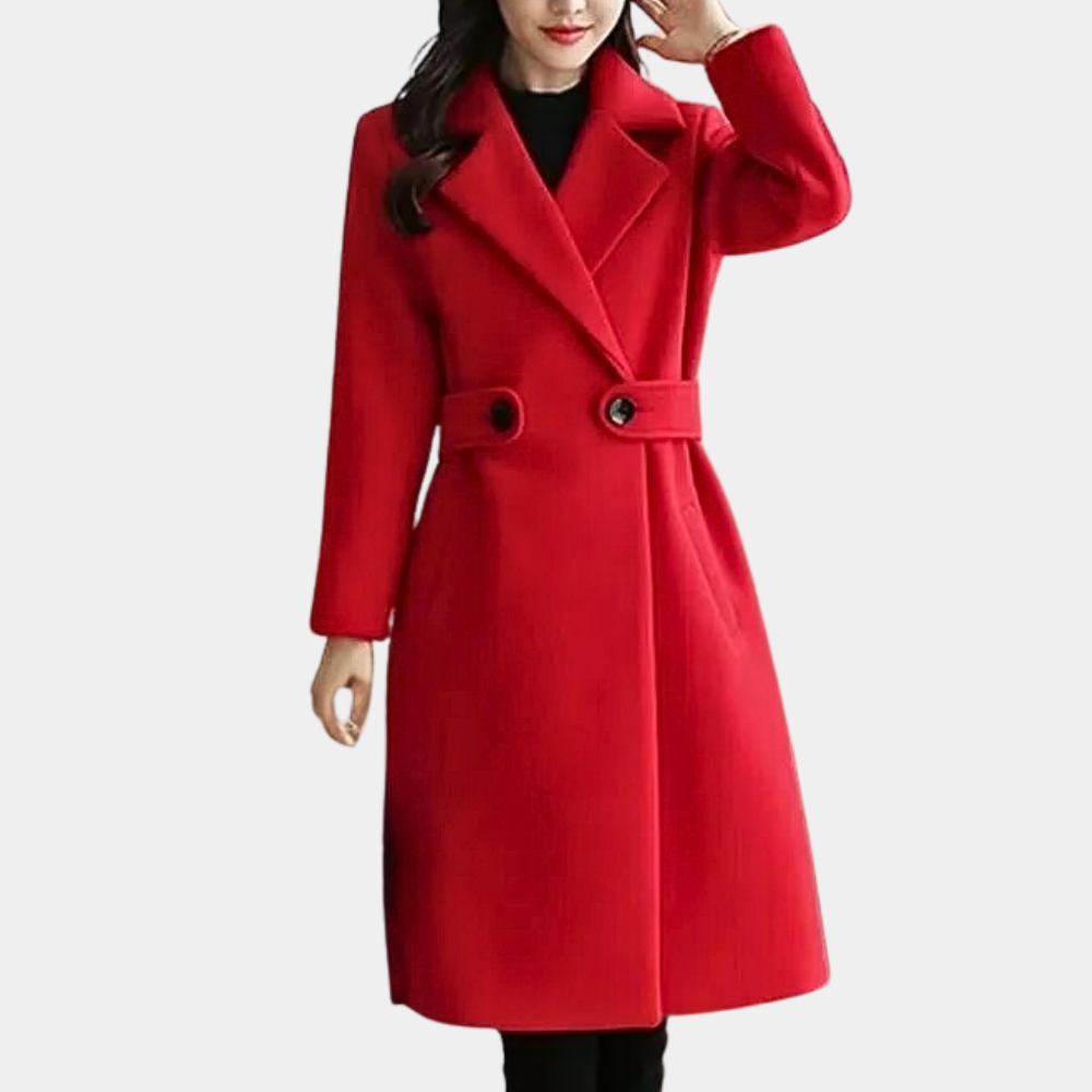 Ashlyn | Women's Elegant Long Coat with Lapel Collar