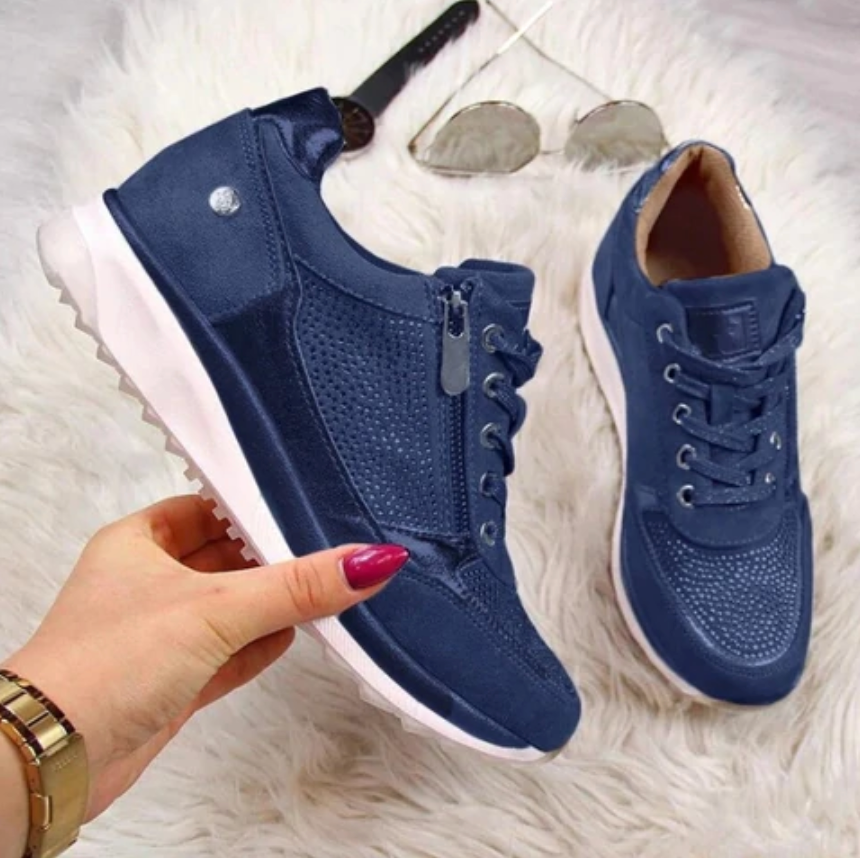 Georgia | Women's Orthopedic Lace-Up & Zip Sparkly Sneakers