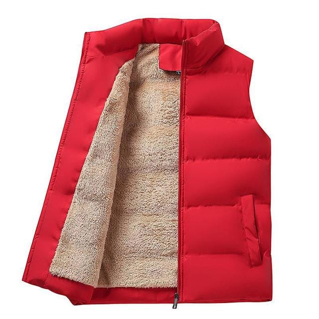 Caleb | Men’s Outdoor Vest with Stand-Up Collar – Full Zip Gilet with Warm Fleece Inner Lining
