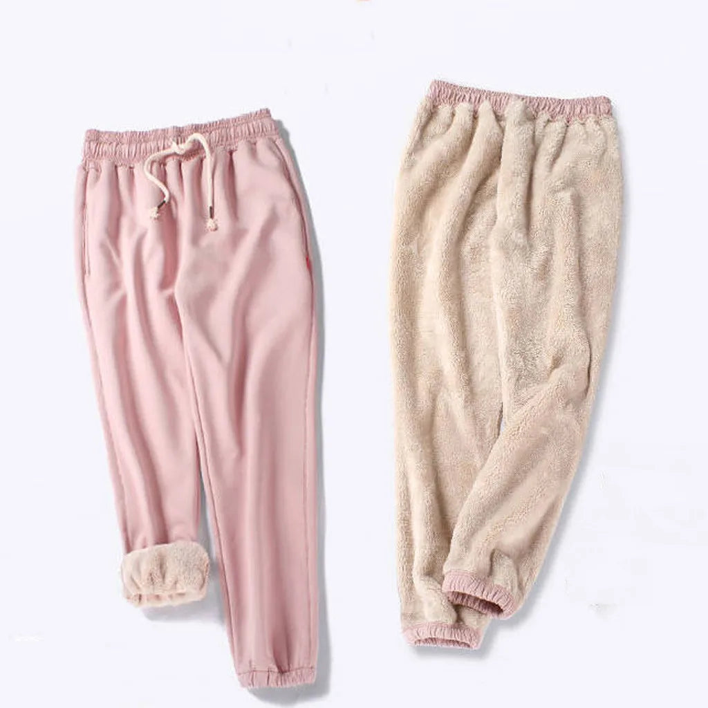 Isabeau | Women's Fleece Lined Drawstring Waist Jogging Pants for Winter Comfort