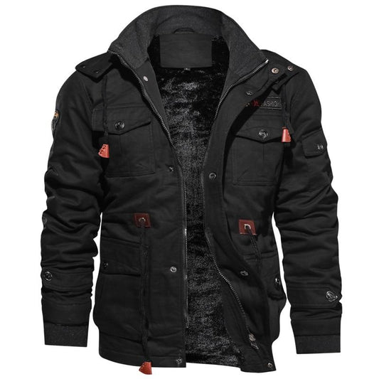 Julian | Men’s Zipped Hooded Tactical Winter Jacket with Fleece Lining