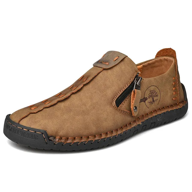 Eustace | Men's Handcrafted Slip-On Loafers with Side Zip – Elegant & Comfortable