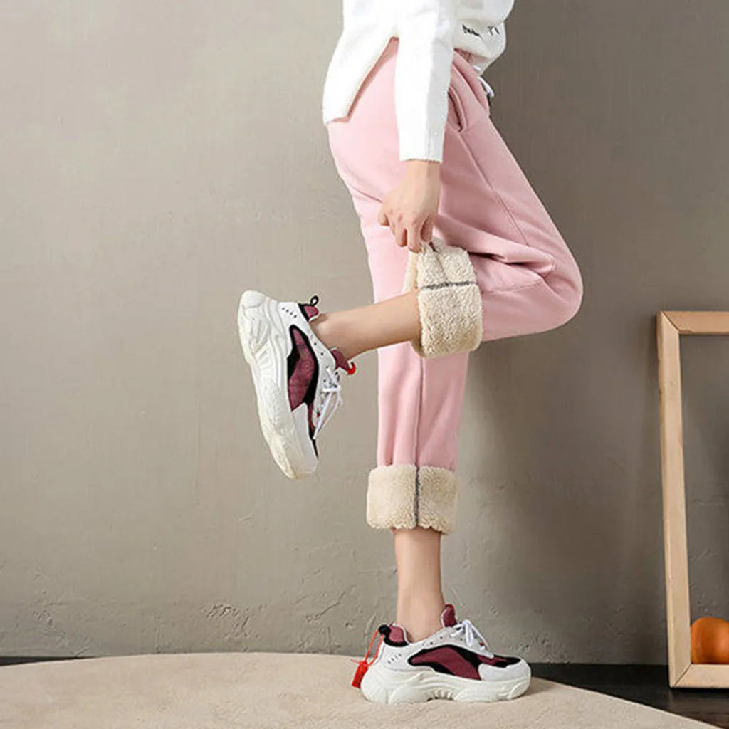 Isabeau | Women's Fleece Lined Drawstring Waist Jogging Pants for Winter Comfort