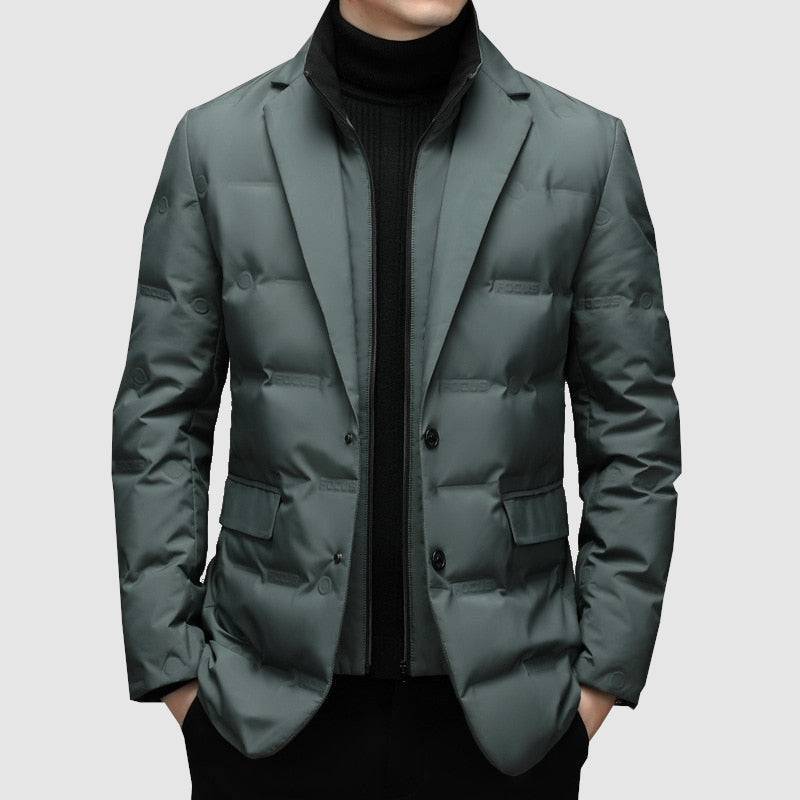 Adrian | Men’s Slim Fit Quilted Winter Jacket with Lapel Collar & Buttons
