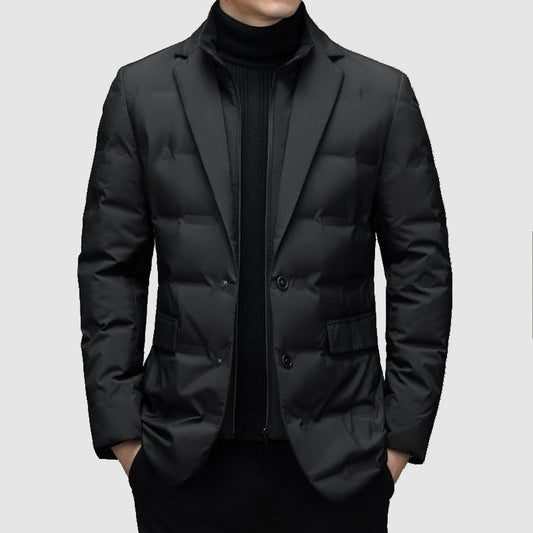 Adrian | Men’s Slim Fit Quilted Winter Jacket with Lapel Collar & Buttons
