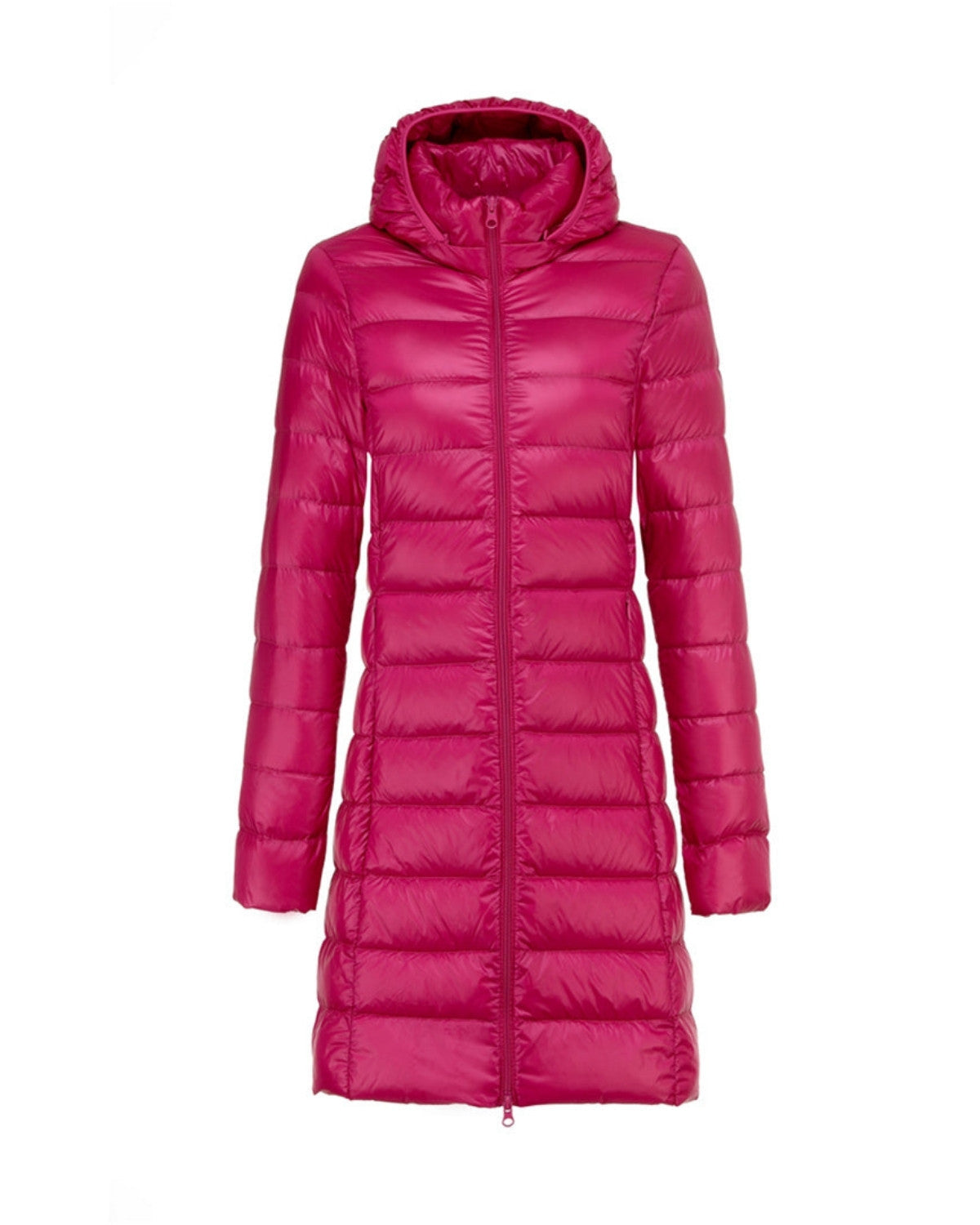 Autumn | Women's Solid Colour Full-Zip Hooded Lightweight Padded Winter Coat