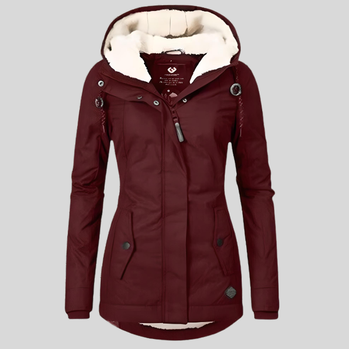 Cassandra | Women’s Long Waterproof Winter Jacket with Fleece Lining & Hood