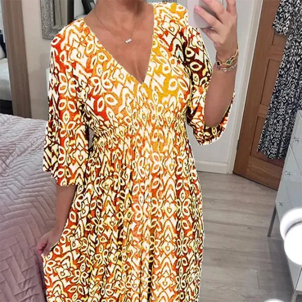 Marissa | Women's Deep V Neck Floral Bohemian Summer Dress