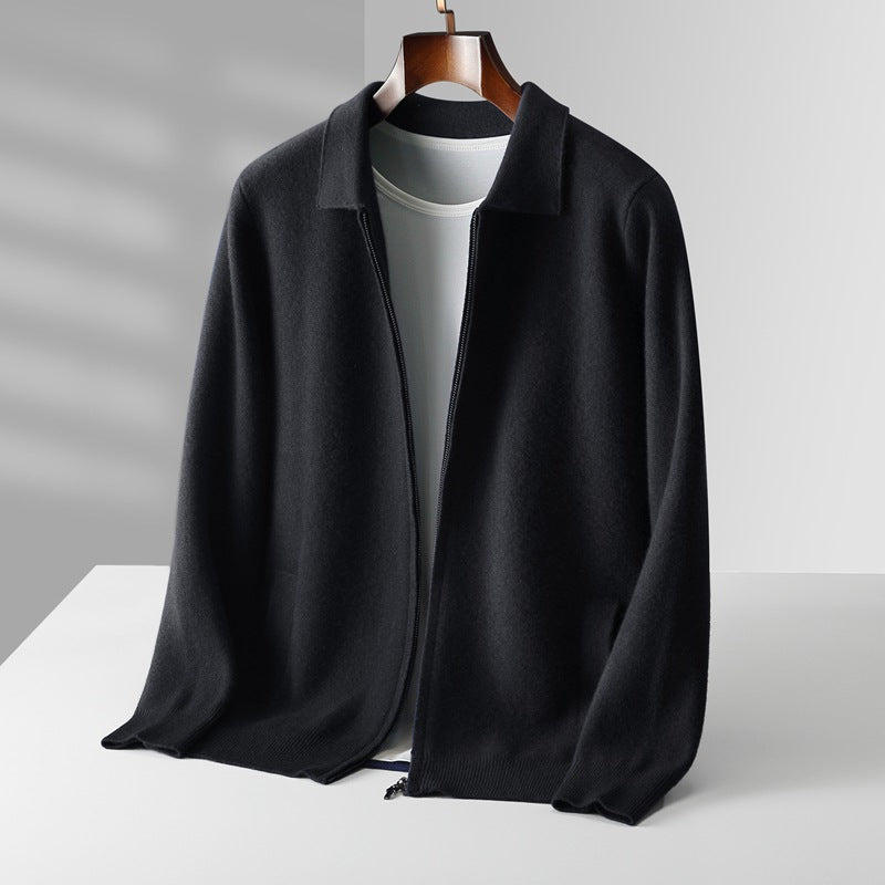 Hartmut | Men’s Premium Cashmere Cardigan with Full Zip and Side Pockets