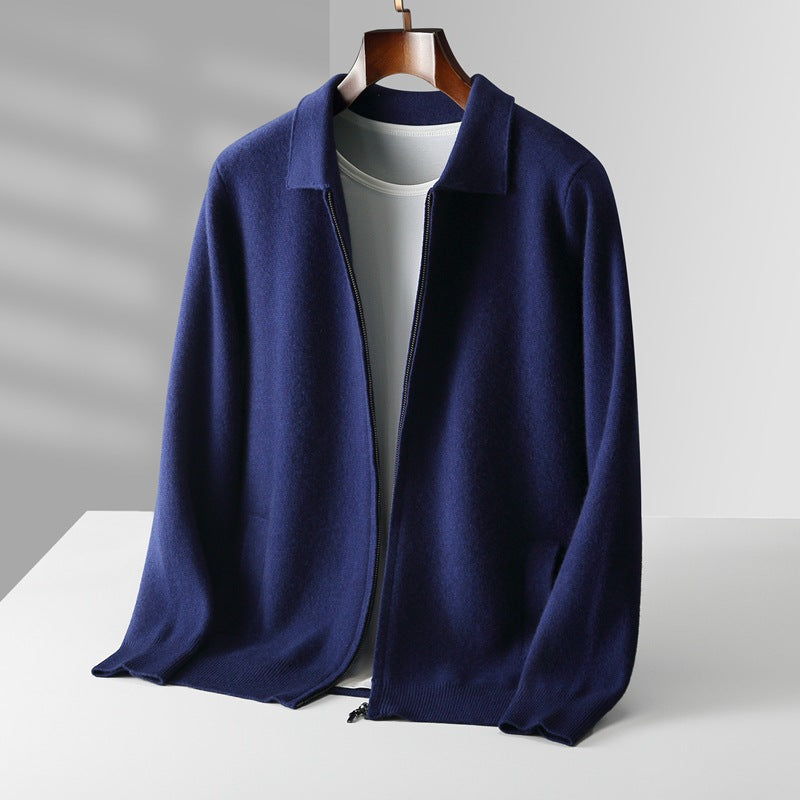 Hartmut | Men’s Premium Cashmere Cardigan with Full Zip and Side Pockets