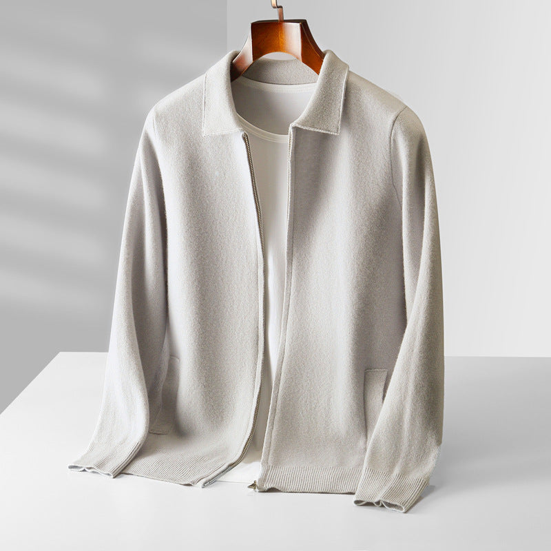 Hartmut | Men’s Premium Cashmere Cardigan with Full Zip and Side Pockets