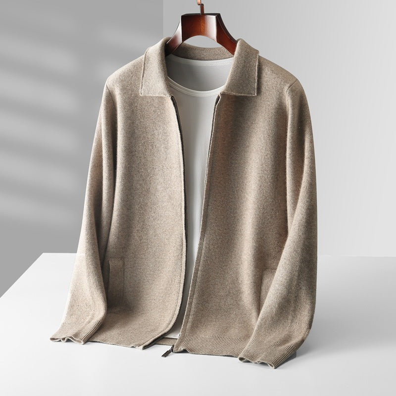 Hartmut | Men’s Premium Cashmere Cardigan with Full Zip and Side Pockets