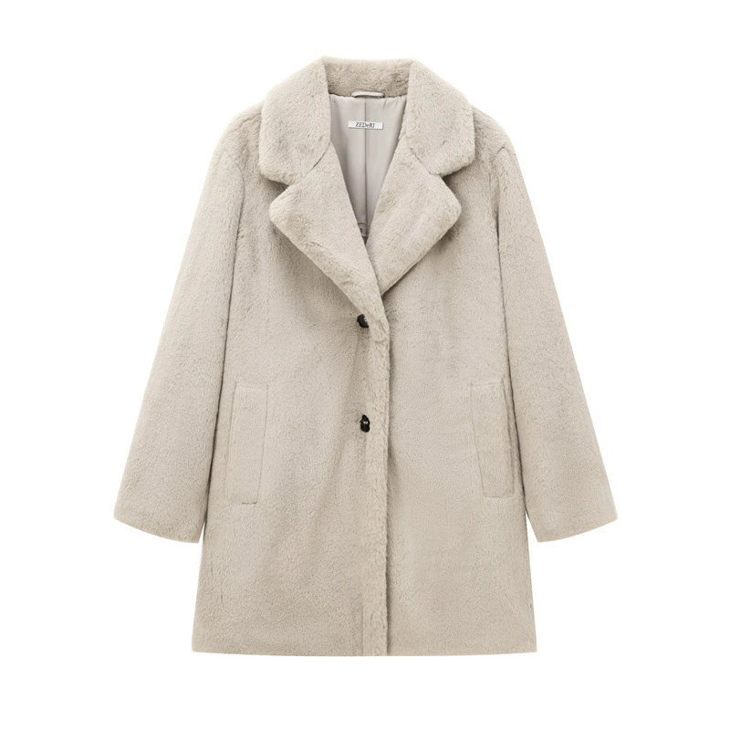 Susan | Women’s Teddy Winter Coat with Thick Fabric & Large Lapel Collar