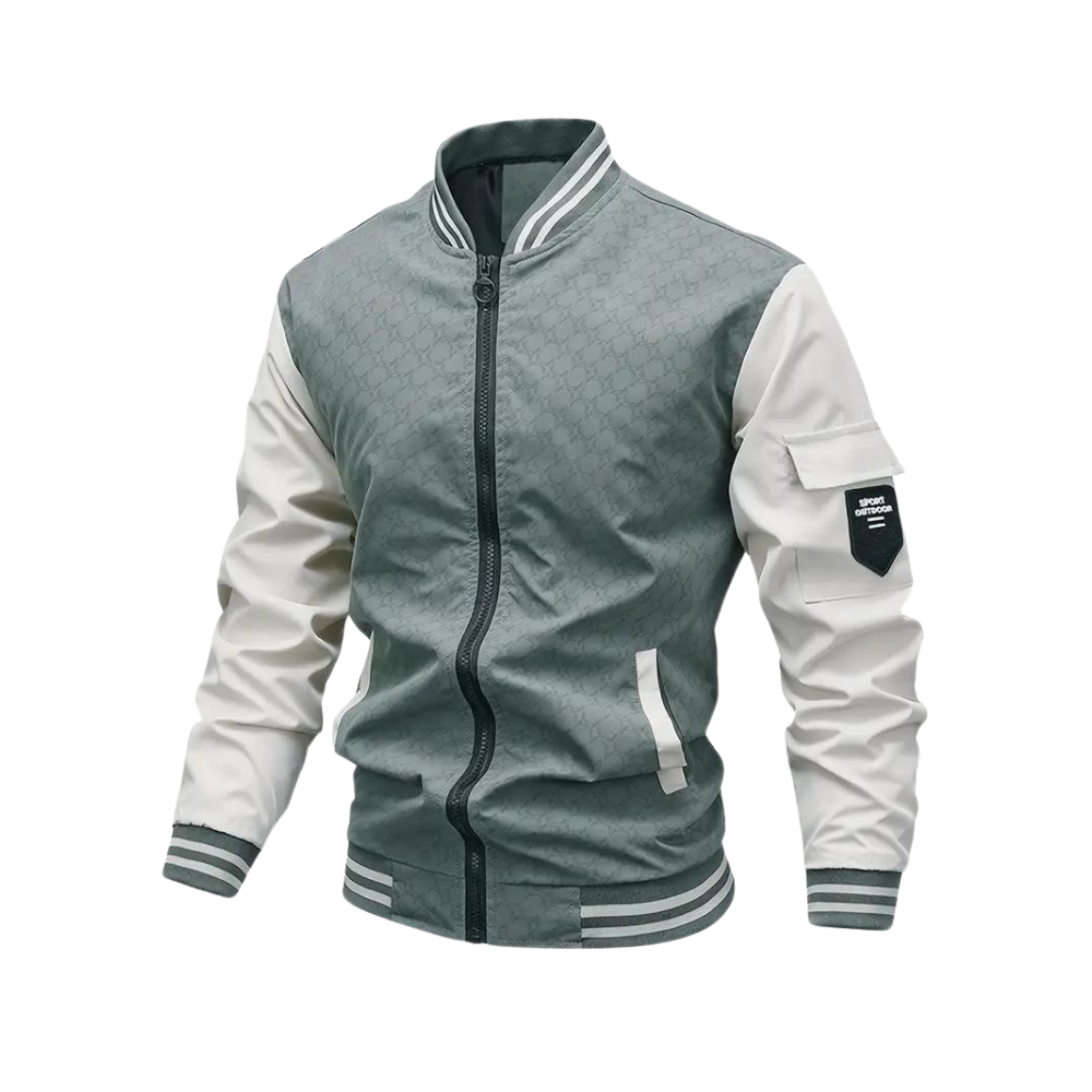 Blaine | Men’s Two-Tone Bomber Jacket Zip-Up Lightweight Streetwear