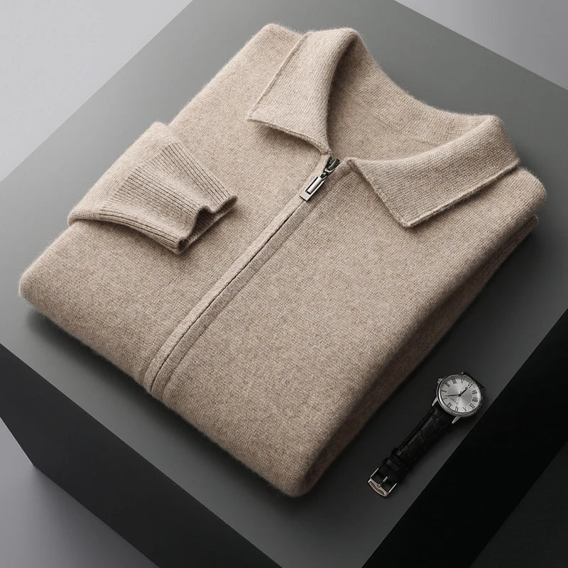 Hartmut | Men’s Premium Cashmere Cardigan with Full Zip and Side Pockets