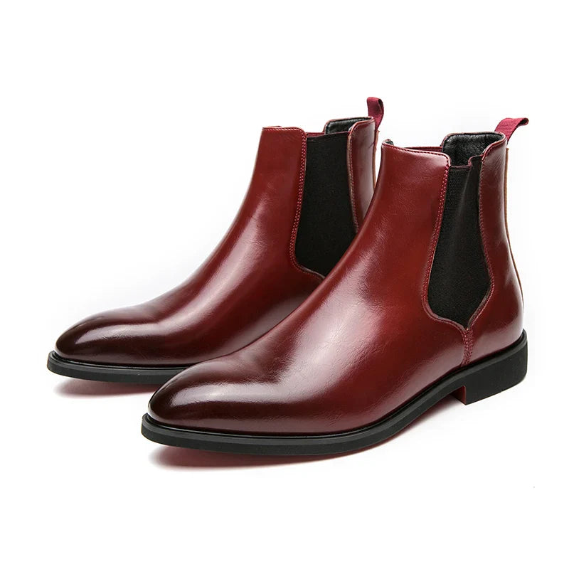 Northfield | Men’s Chelsea Slip-On Ankle Boots with Red Sole & Classic Design