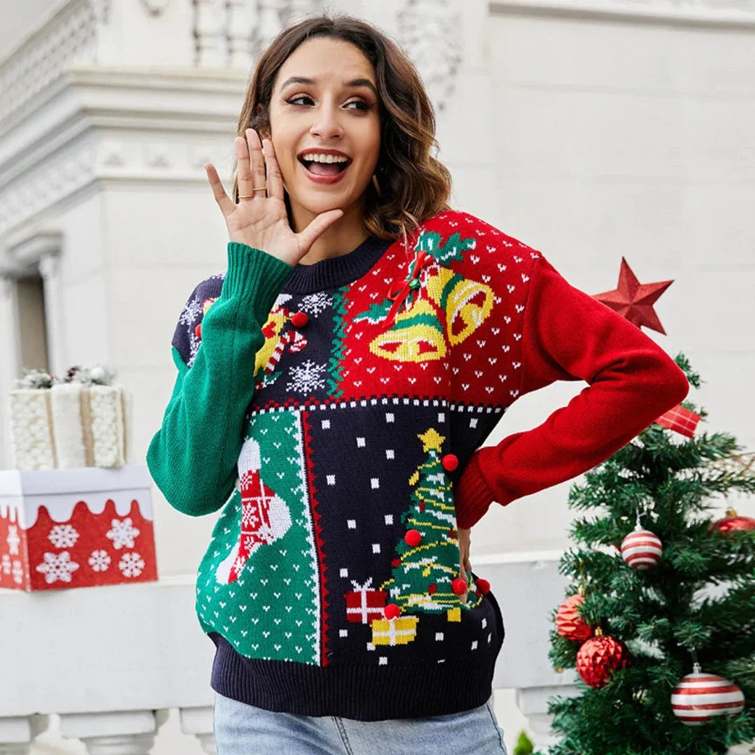 Tanya | Colourful Women's Christmas Sweater with Round Neck for Winter