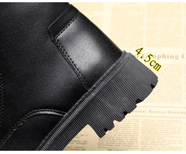 Madison | Women's Black Leather-Look Fleece-Lined Lace-Up Ankle Boots