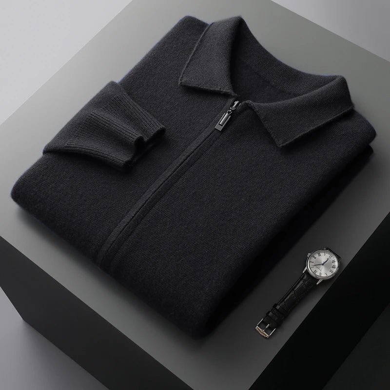 Hartmut | Men’s Premium Cashmere Cardigan with Full Zip and Side Pockets