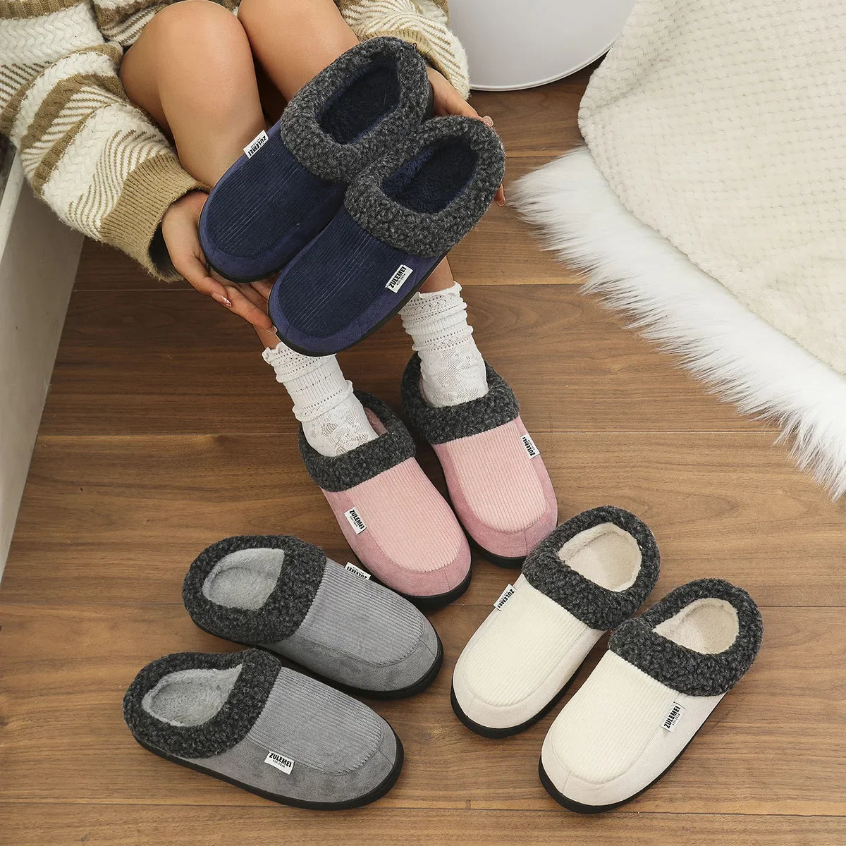 Camberley | Unisex Memory Foam Indoor Slippers with Plush Lining & Anti-Slip Sole