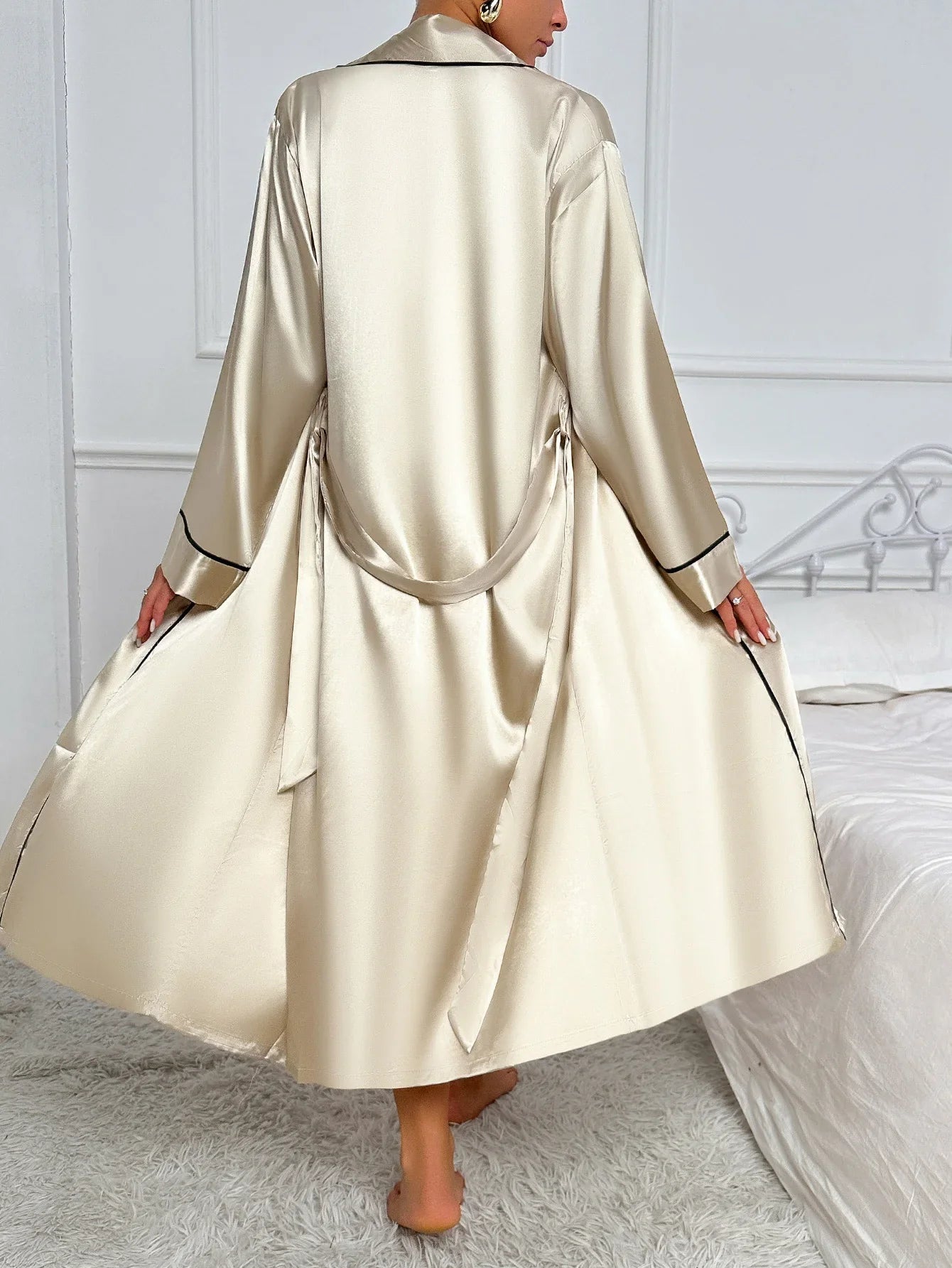 Juliana | Women’s 2-Piece Pyjama Set with Long Sleeve Robe and V-Neck Slip Dress