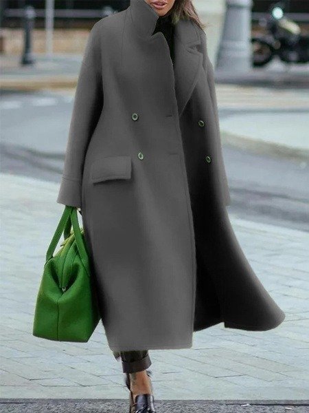 Emberlyne | Women's Long Double-Breasted Coat with Classic Lapels