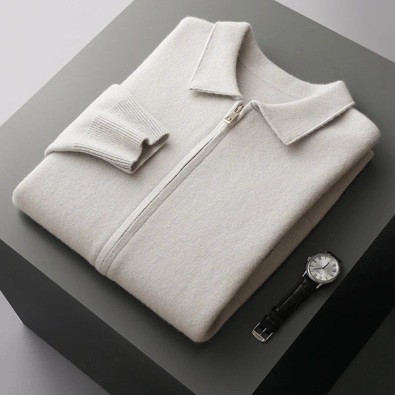 Hartmut | Men’s Premium Cashmere Cardigan with Full Zip and Side Pockets