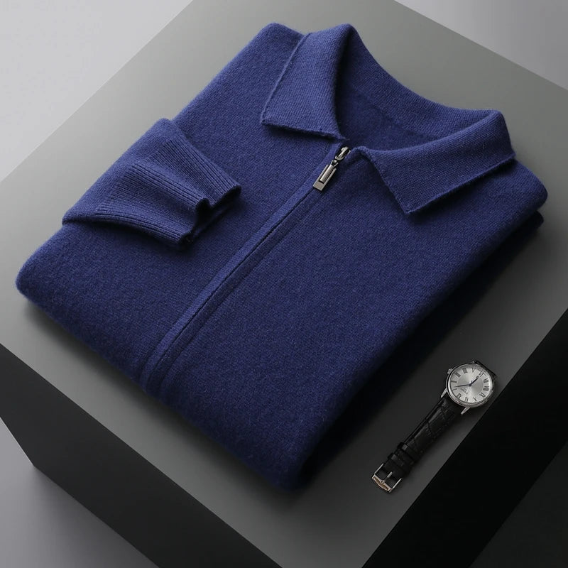 Hartmut | Men’s Premium Cashmere Cardigan with Full Zip and Side Pockets