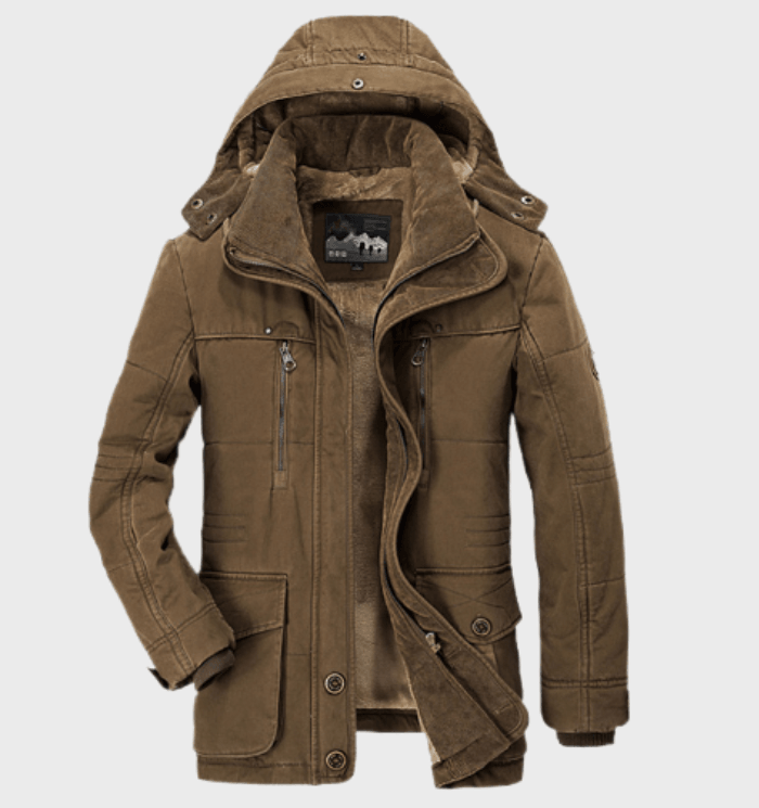 Zachary | Men’s Hooded Winter Parka with Warm Fleece Lining